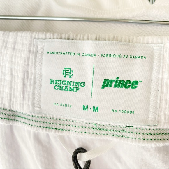 PRINCE VS REIGNING CHAMP WHITE GREEN DRAWSTRING SHORTS - Picture 7 of 10